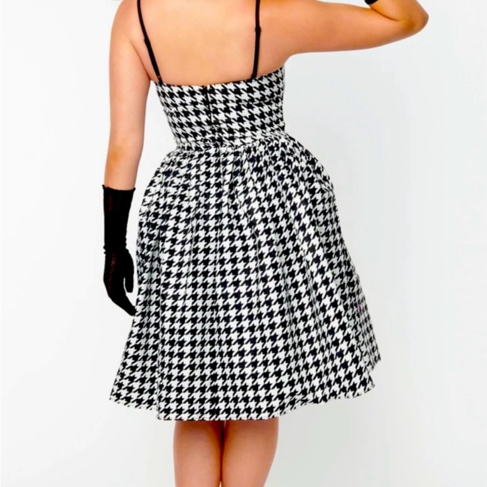NWOT Unique Vintage Houndstooth Creepy Crawler Spider Darcy Dress Halloween Sz M - Picture 7 of 12